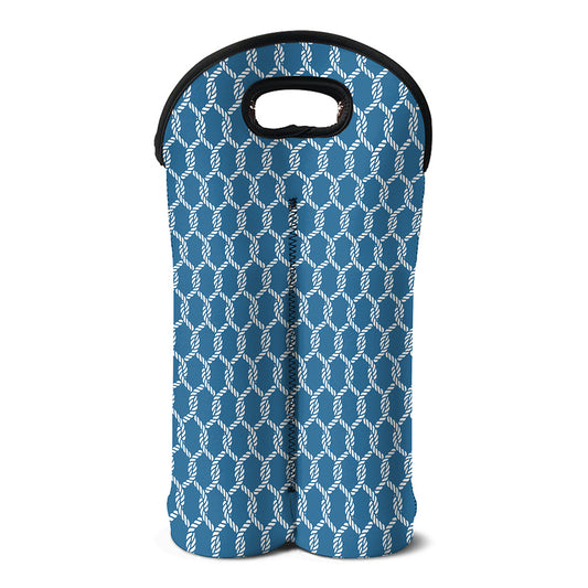 Fishing Rope Knots Pattern Print Double Neoprene Wine Tote