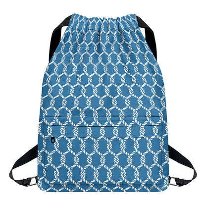 Fishing Rope Knots Pattern Print Drawstring Backpack