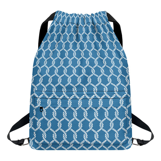 Fishing Rope Knots Pattern Print Drawstring Backpack