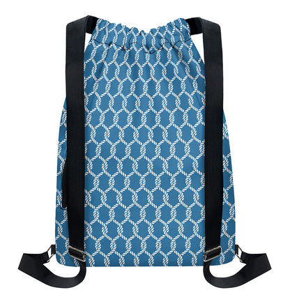 Fishing Rope Knots Pattern Print Drawstring Backpack