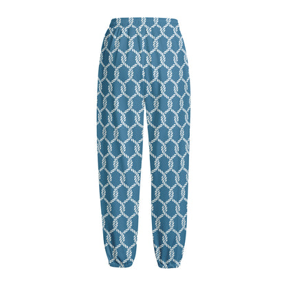 Fishing Rope Knots Pattern Print Fleece Lined Knit Pants