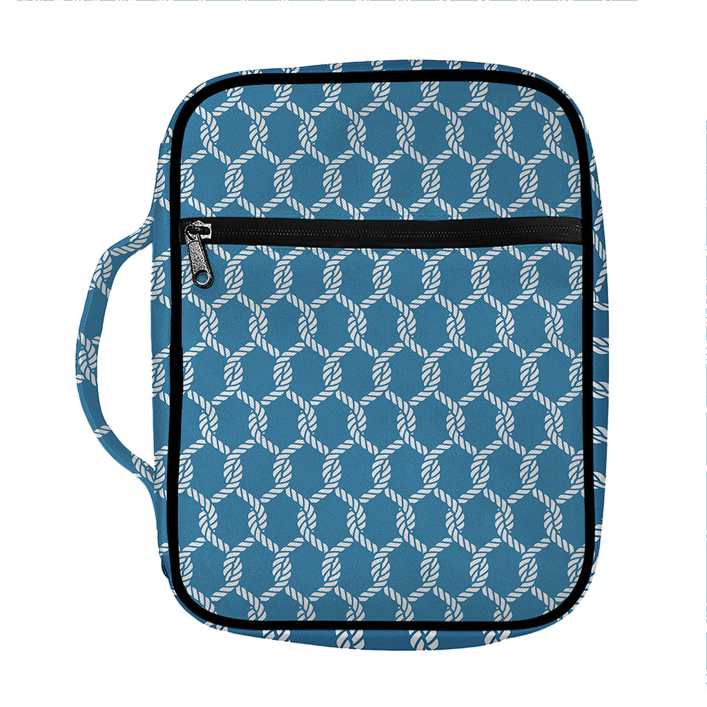 Fishing Rope Knots Pattern Print Front Pocket Bible Bag