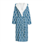 Fishing Rope Knots Pattern Print Hooded Bathrobe