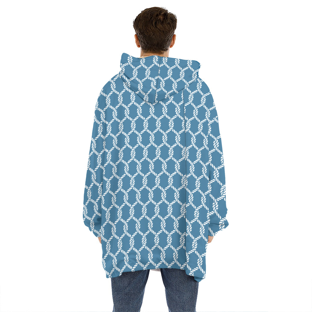 Fishing Rope Knots Pattern Print Hoodie Blanket