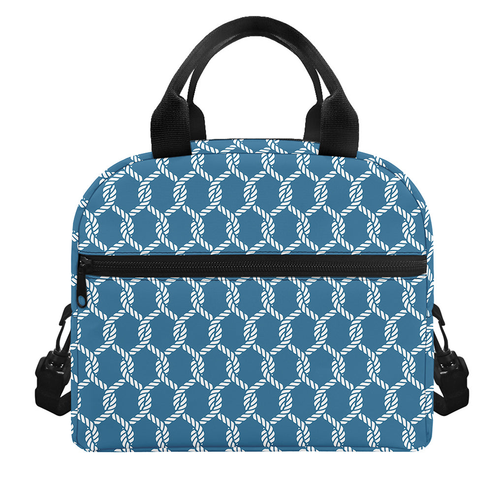 Fishing Rope Knots Pattern Print Insulated Lunch Bag