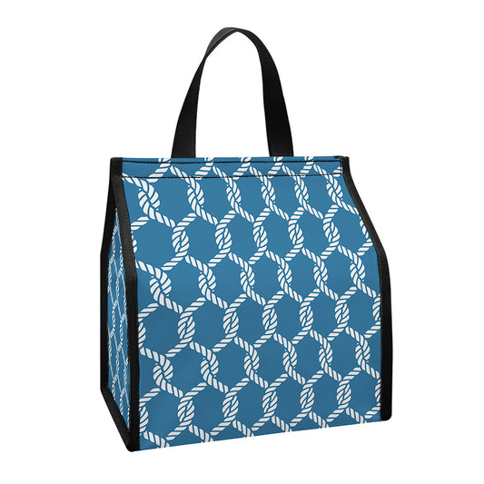 Fishing Rope Knots Pattern Print Insulated Lunch Tote