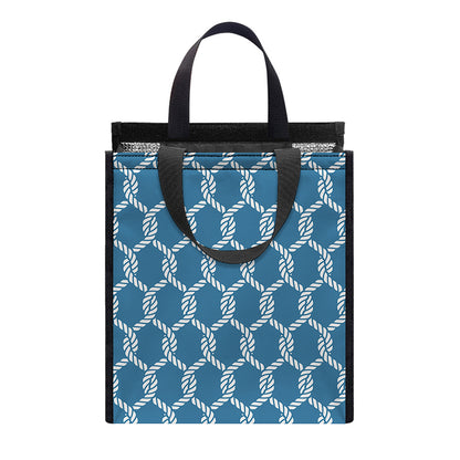 Fishing Rope Knots Pattern Print Insulated Lunch Tote