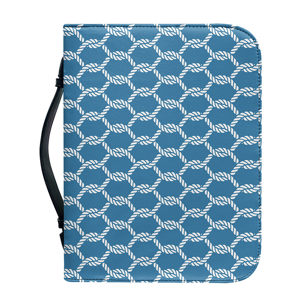 Fishing Rope Knots Pattern Print Leather Bible Cover