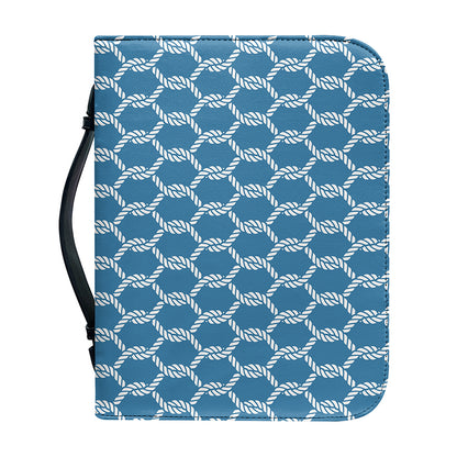 Fishing Rope Knots Pattern Print Leather Bible Cover