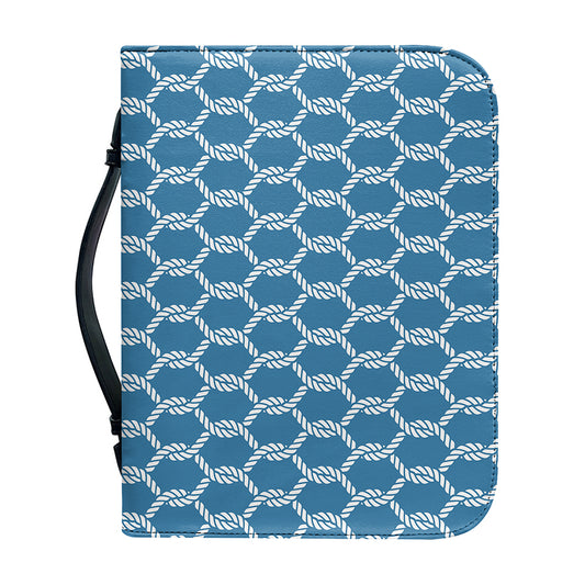 Fishing Rope Knots Pattern Print Leather Bible Cover