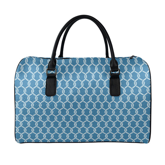 Fishing Rope Knots Pattern Print Leather Duffle Bag