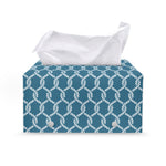 Fishing Rope Knots Pattern Print Leather Tissue Box Cover