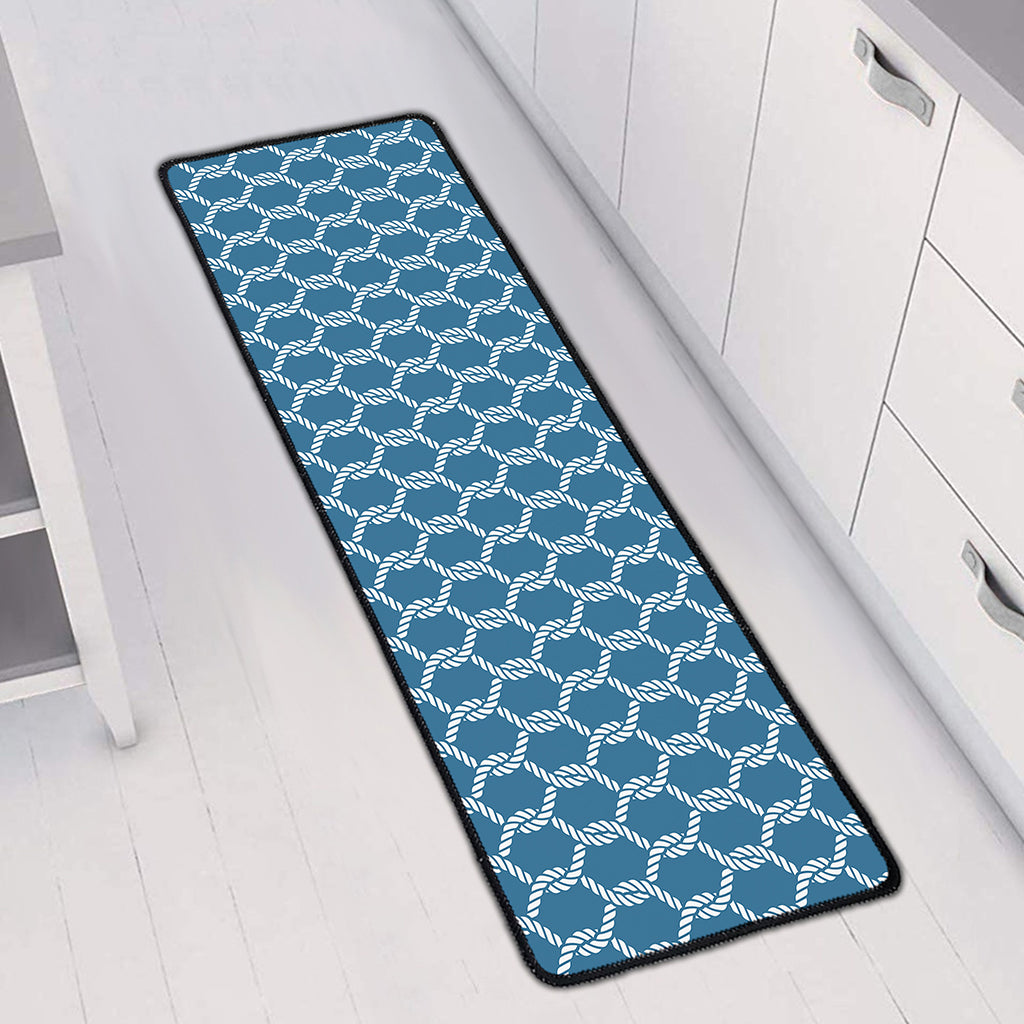 Fishing Rope Knots Pattern Print Long Kitchen Mat