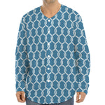 Fishing Rope Knots Pattern Print Long Sleeve Baseball Jersey