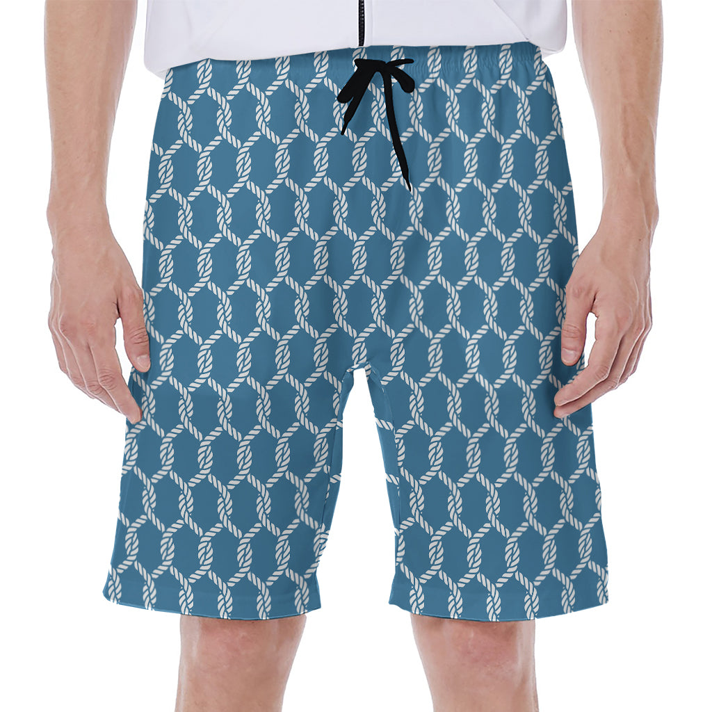 Fishing Rope Knots Pattern Print Men's Beach Shorts