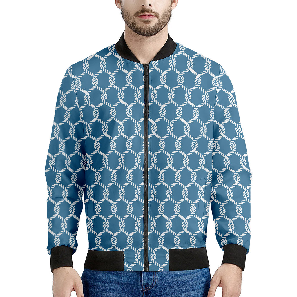 Fishing Rope Knots Pattern Print Men's Bomber Jacket