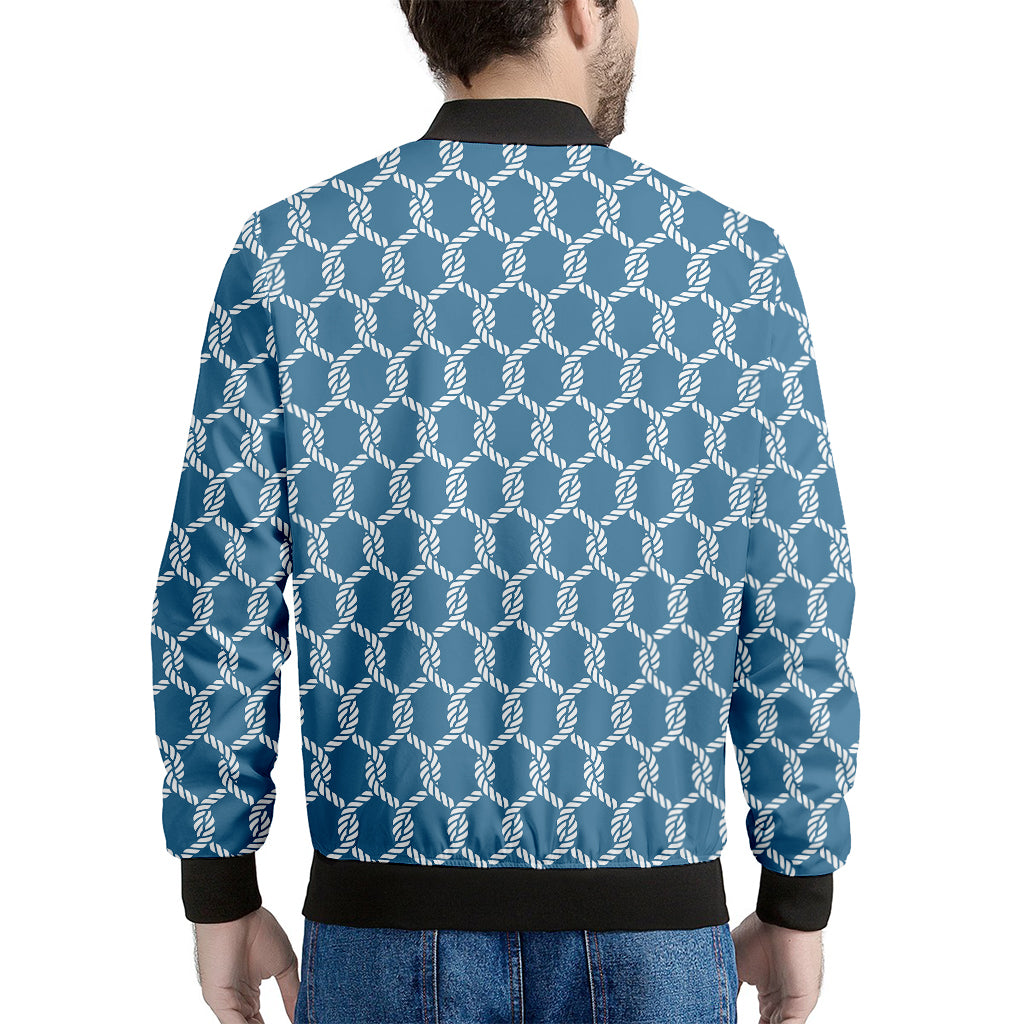 Fishing Rope Knots Pattern Print Men's Bomber Jacket