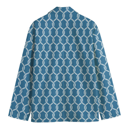 Fishing Rope Knots Pattern Print Men's Cotton Blazer