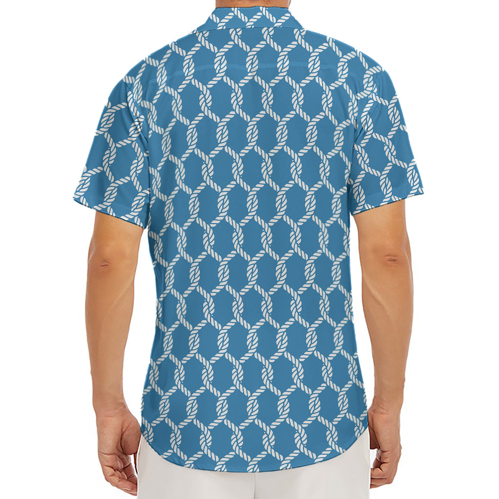 Fishing Rope Knots Pattern Print Men's Deep V-Neck Shirt