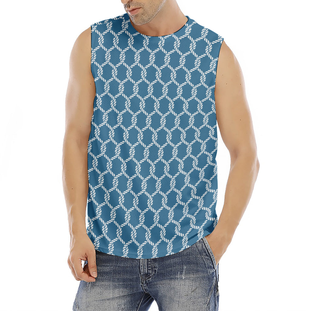 Fishing Rope Knots Pattern Print Men's Fitness Tank Top