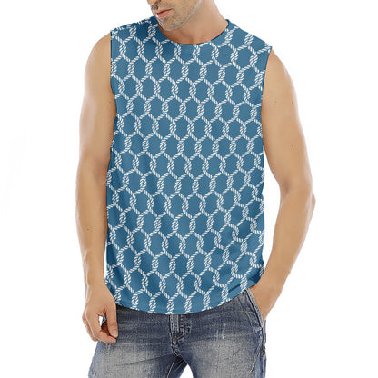 Fishing Rope Knots Pattern Print Men's Fitness Tank Top