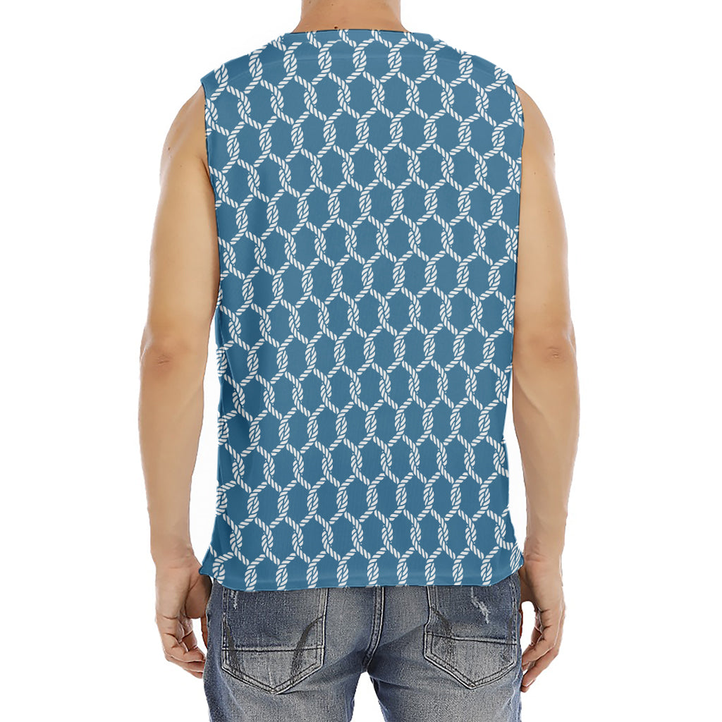 Fishing Rope Knots Pattern Print Men's Fitness Tank Top