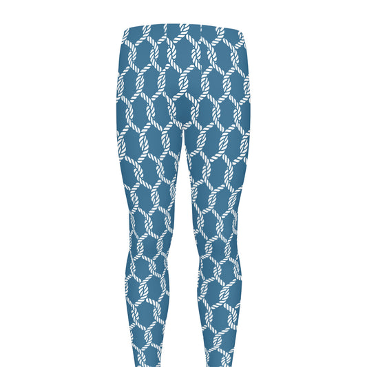 Fishing Rope Knots Pattern Print Men's leggings