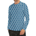 Fishing Rope Knots Pattern Print Men's Long Sleeve Rash Guard