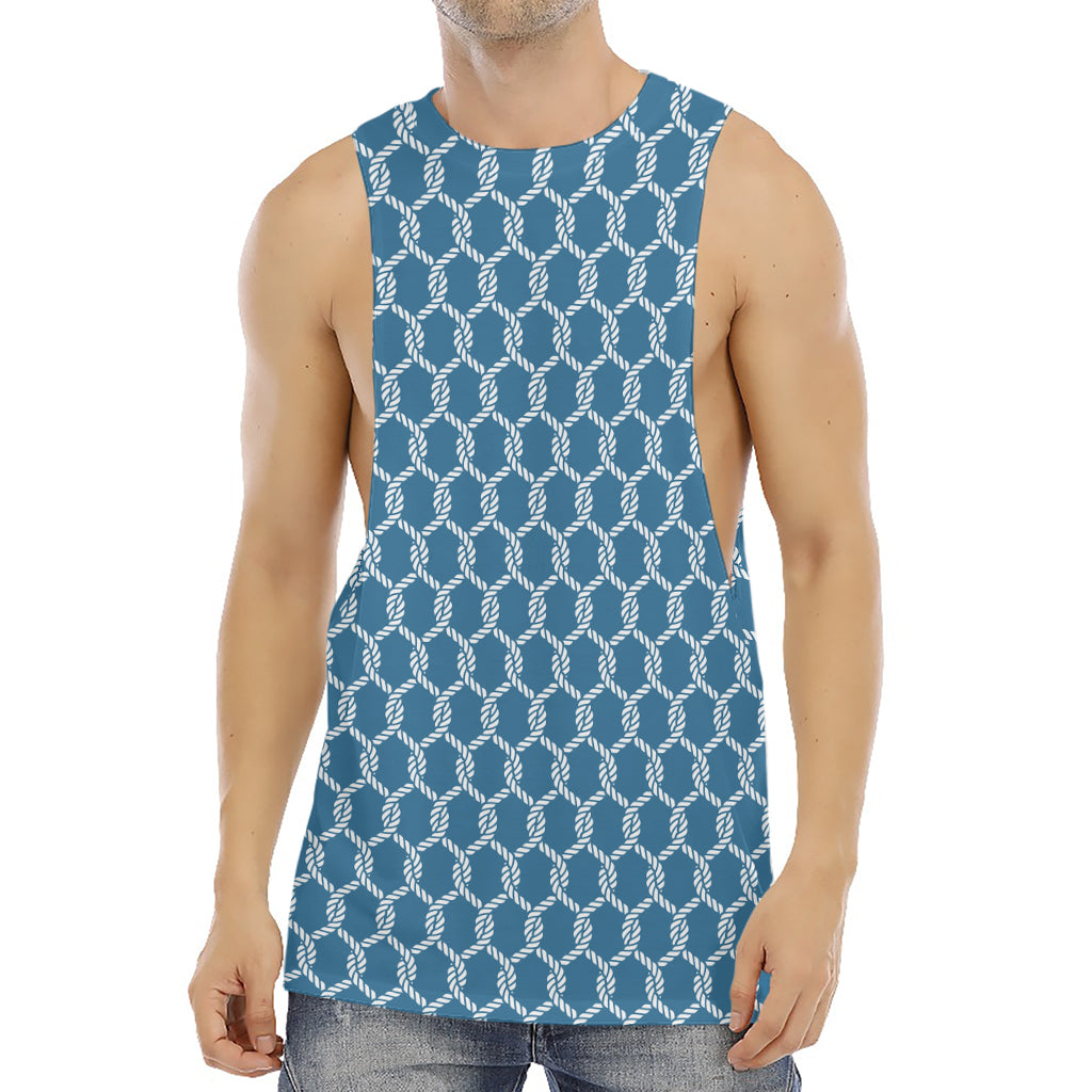 Fishing Rope Knots Pattern Print Men's Muscle Tank Top