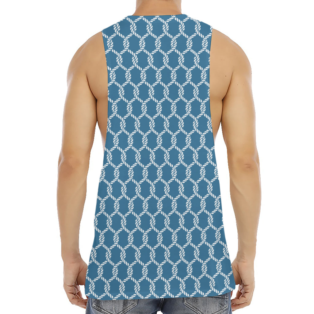 Fishing Rope Knots Pattern Print Men's Muscle Tank Top