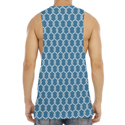 Fishing Rope Knots Pattern Print Men's Muscle Tank Top
