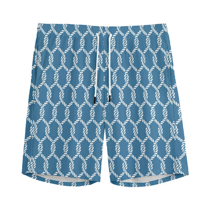 Fishing Rope Knots Pattern Print Men's Sports Shorts