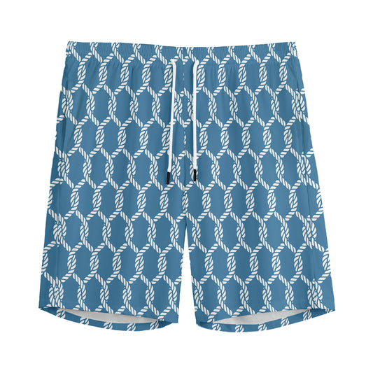 Fishing Rope Knots Pattern Print Men's Sports Shorts