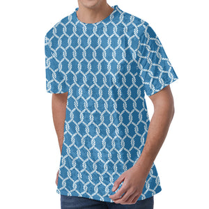 Fishing Rope Knots Pattern Print Men's Velvet T-Shirt