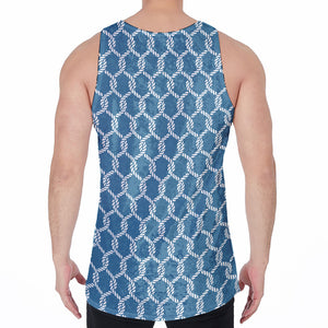 Fishing Rope Knots Pattern Print Men's Velvet Tank Top