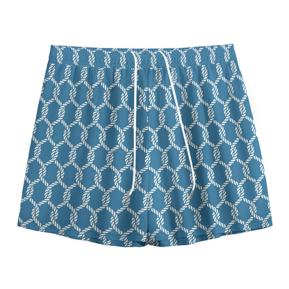 Fishing Rope Knots Pattern Print Mesh Shorts