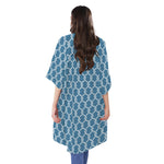 Fishing Rope Knots Pattern Print Open Front Beach Cover Up