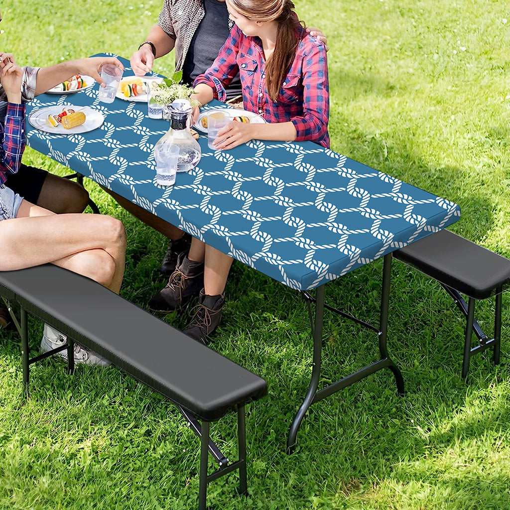 Fishing Rope Knots Pattern Print Picnic Table Cover