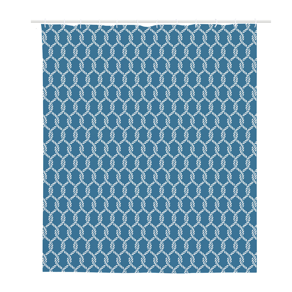 Fishing Rope Knots Pattern Print Polyester Shower Curtain