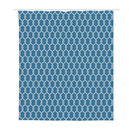 Fishing Rope Knots Pattern Print Polyester Shower Curtain