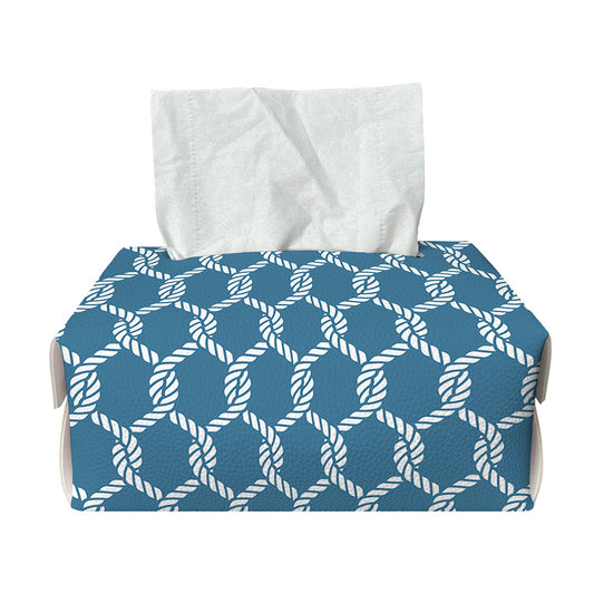 Fishing Rope Knots Pattern Print Rectangle Tissue Box Cover