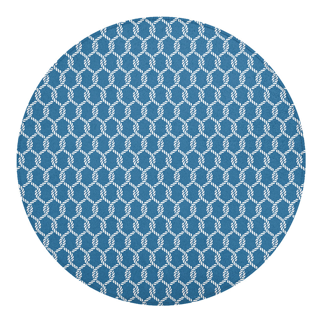 Fishing Rope Knots Pattern Print Round Blanket