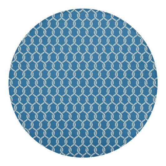 Fishing Rope Knots Pattern Print Round Blanket
