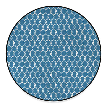 Fishing Rope Knots Pattern Print Round Floor Mat