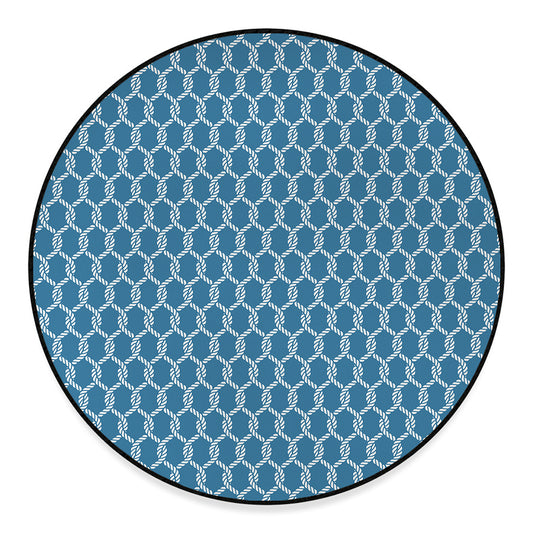 Fishing Rope Knots Pattern Print Round Floor Mat