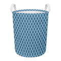 Fishing Rope Knots Pattern Print Round Laundry Basket