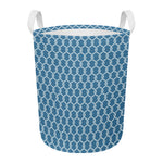 Fishing Rope Knots Pattern Print Round Laundry Basket