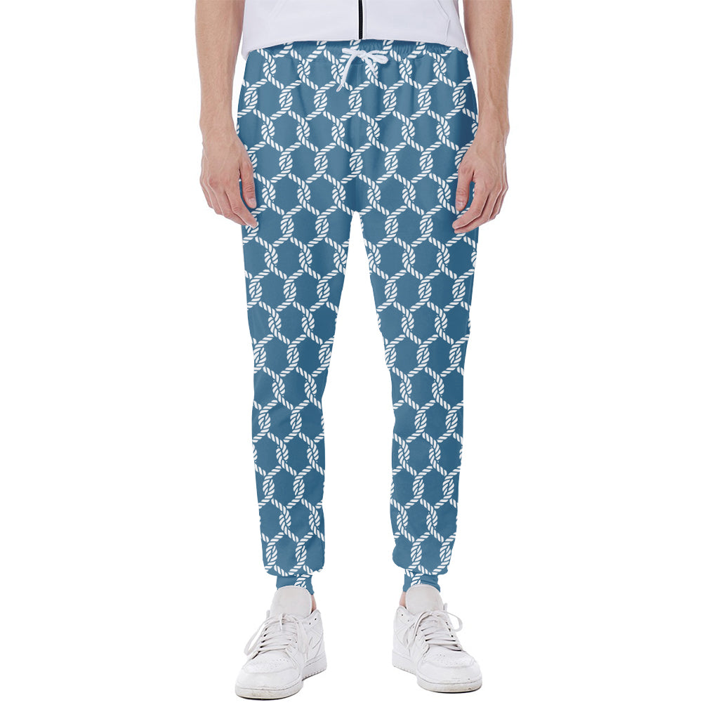 Fishing Rope Knots Pattern Print Scuba Joggers