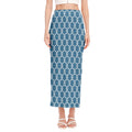 Fishing Rope Knots Pattern Print Side Slit Maxi Skirt