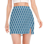 Fishing Rope Knots Pattern Print Side Slit Mini Skirt